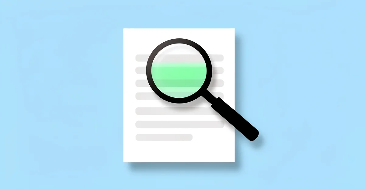 Magnifying glass over a published web article revealing a clearly visible AI-generated content label