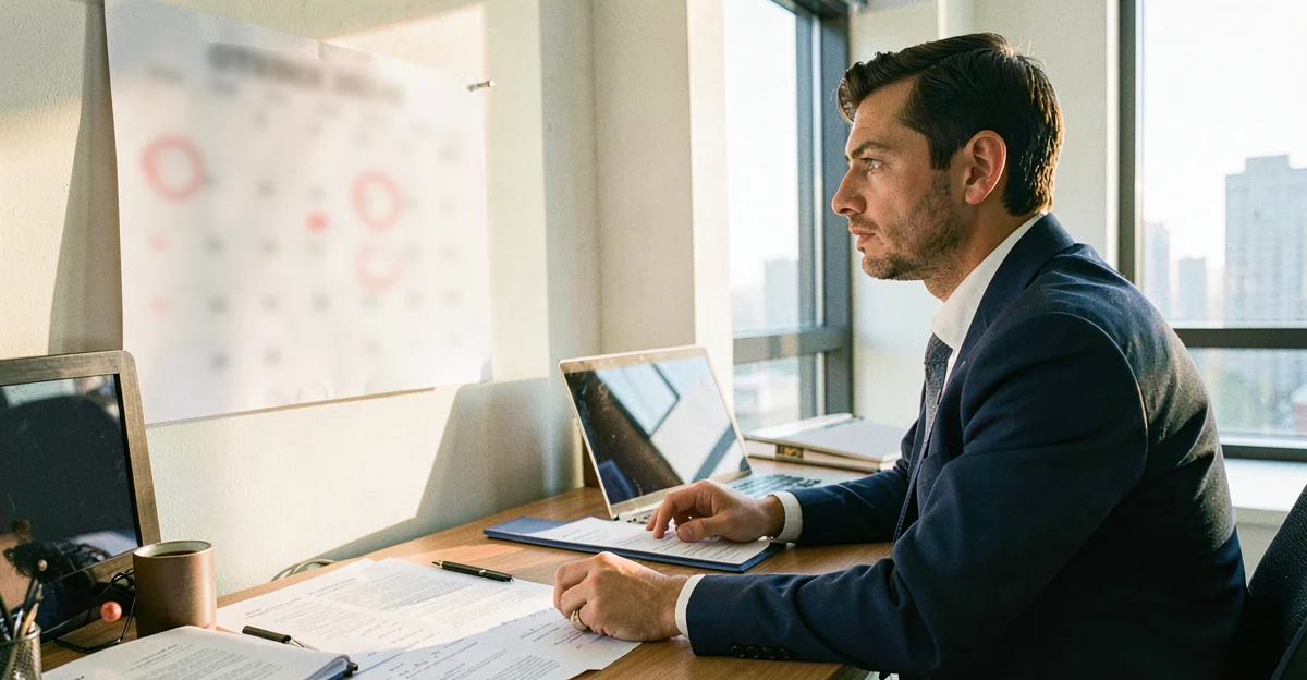 Business professional reviewing NIS2 compliance deadline